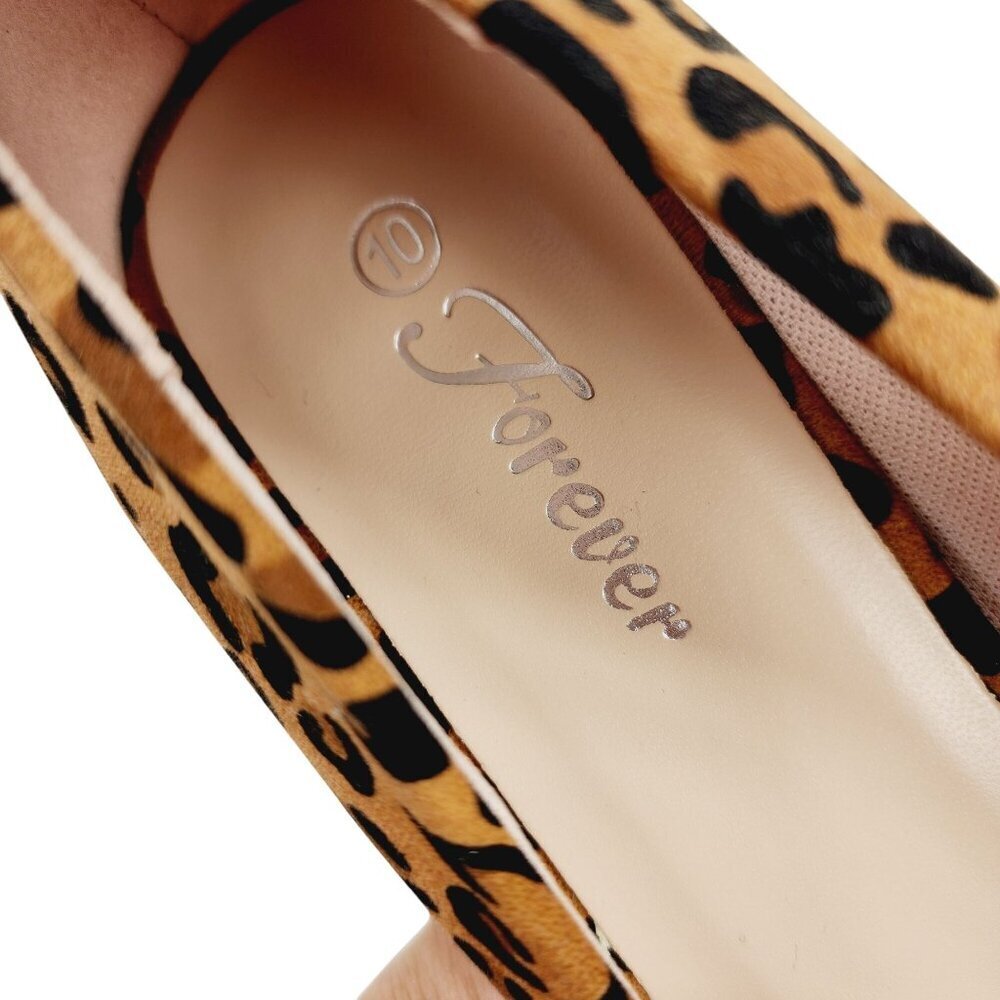 Leopard Print Pointed Toe Stiletto high  Heels Size 10 By Forever animal print - Picture 2 of 14